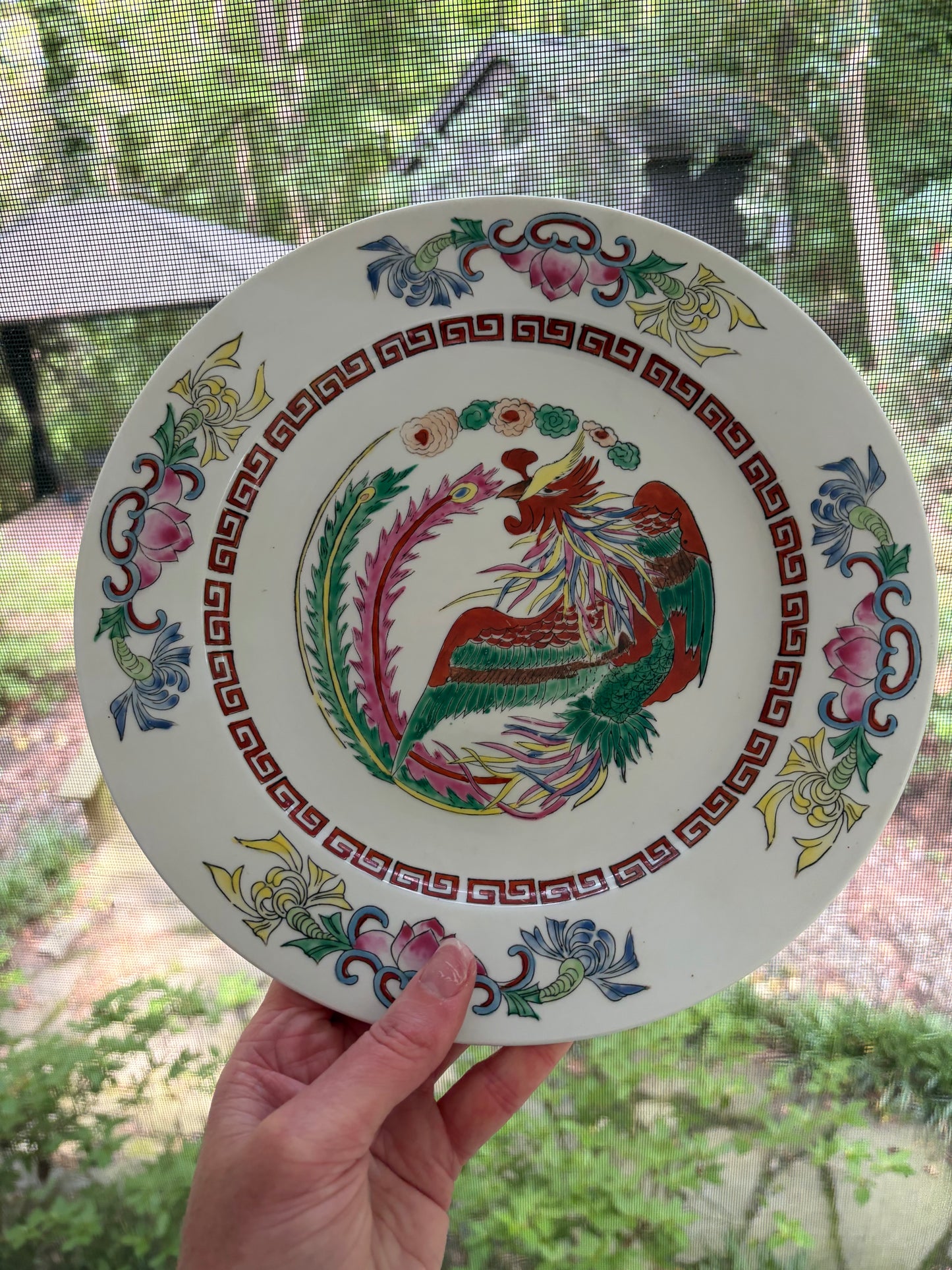 Gorgeous handpainted phoenix plate! 4 available, sold separately!