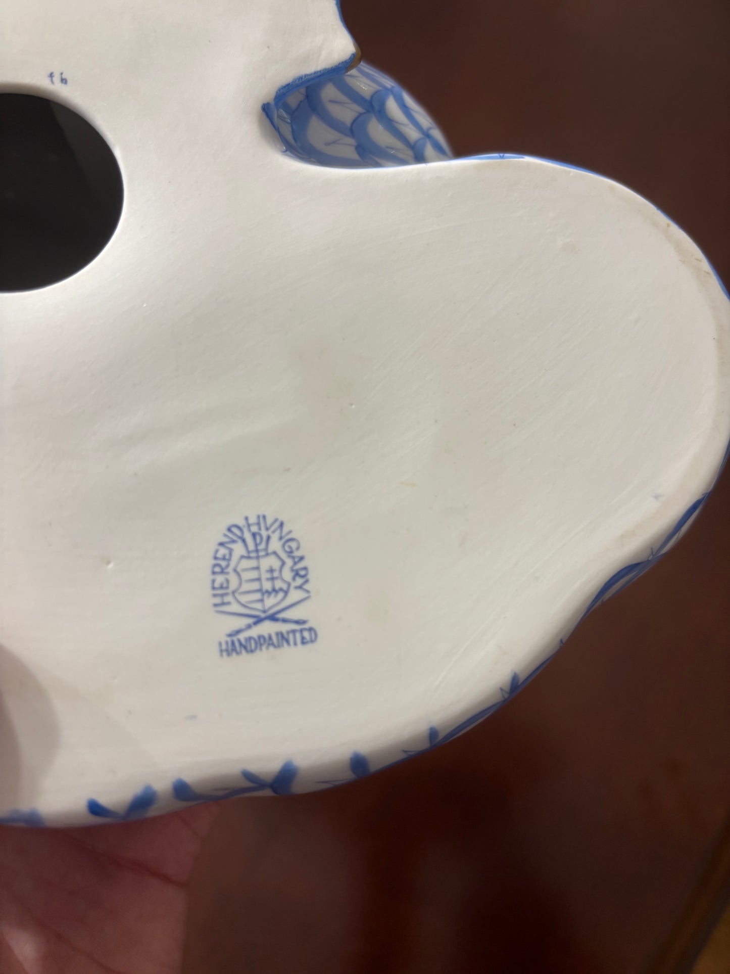 Stunning Herend Loving Ducks in blue and white fishnet with gold and vibrant colors!