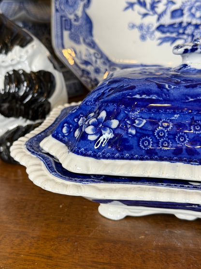 Antique Copeland Spode’s Tower Blue Transferware Covered Tureen | England c. 1895–1910 | DA4383