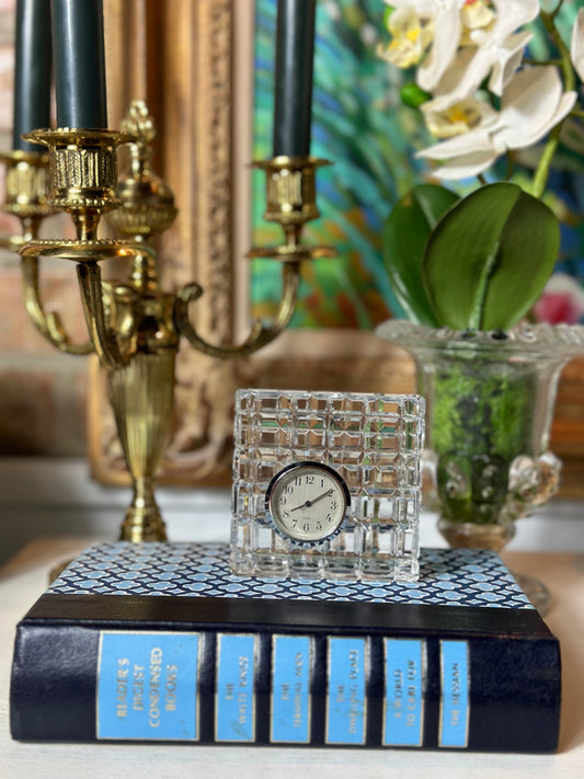 STUNNING - Vintage Waterford Crystal Desk Clock, 3" Wide - Pristine!