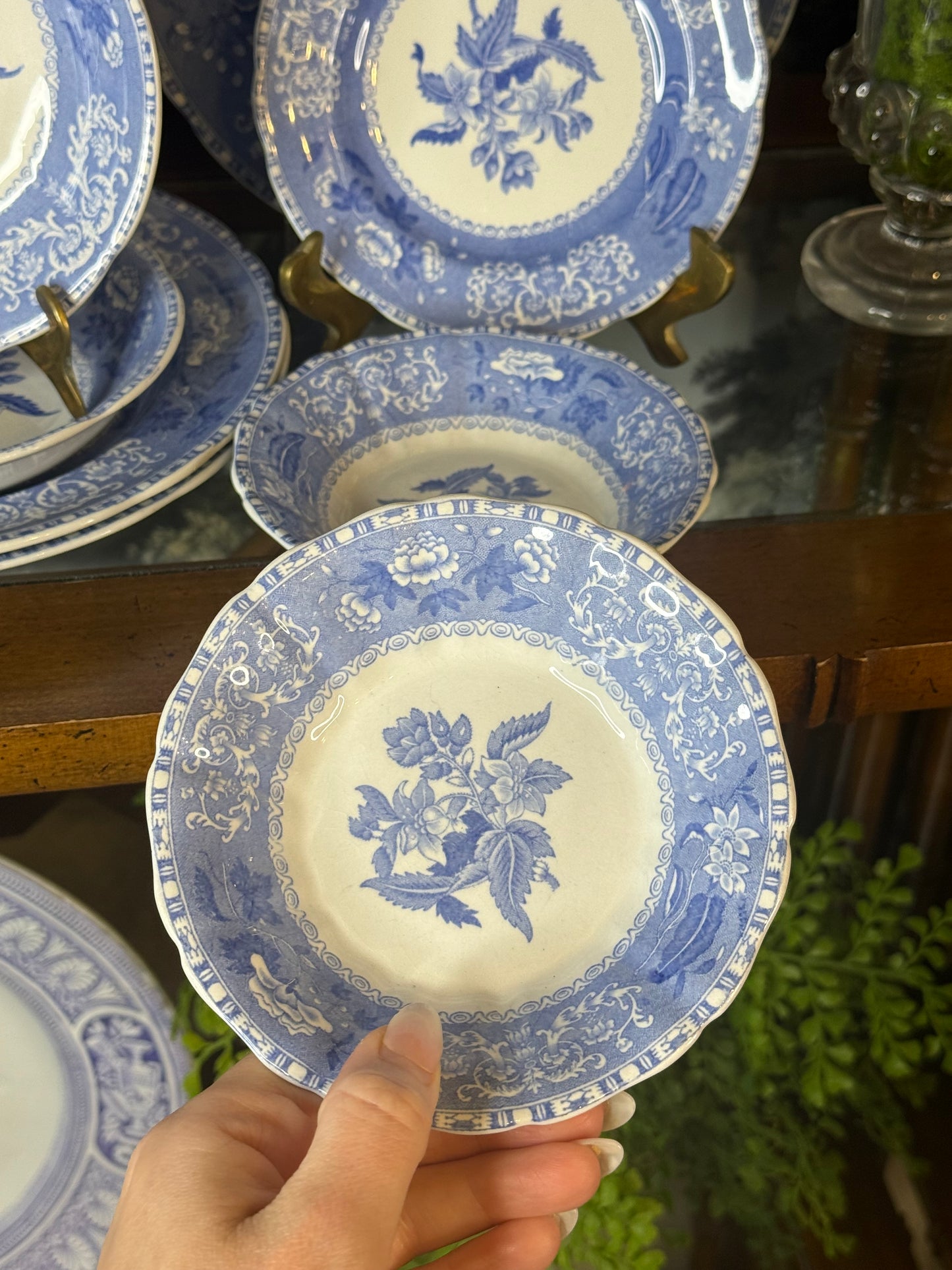 Vintage Copeland Spode “Camilla” Blue & White Berry Bowls | Set of 2 | 5”