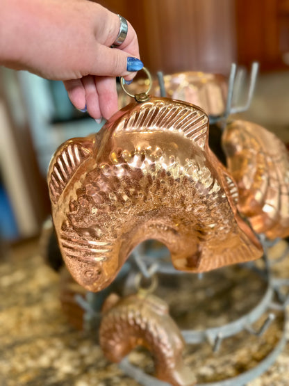 Larger Vintage Copper Fish Mold