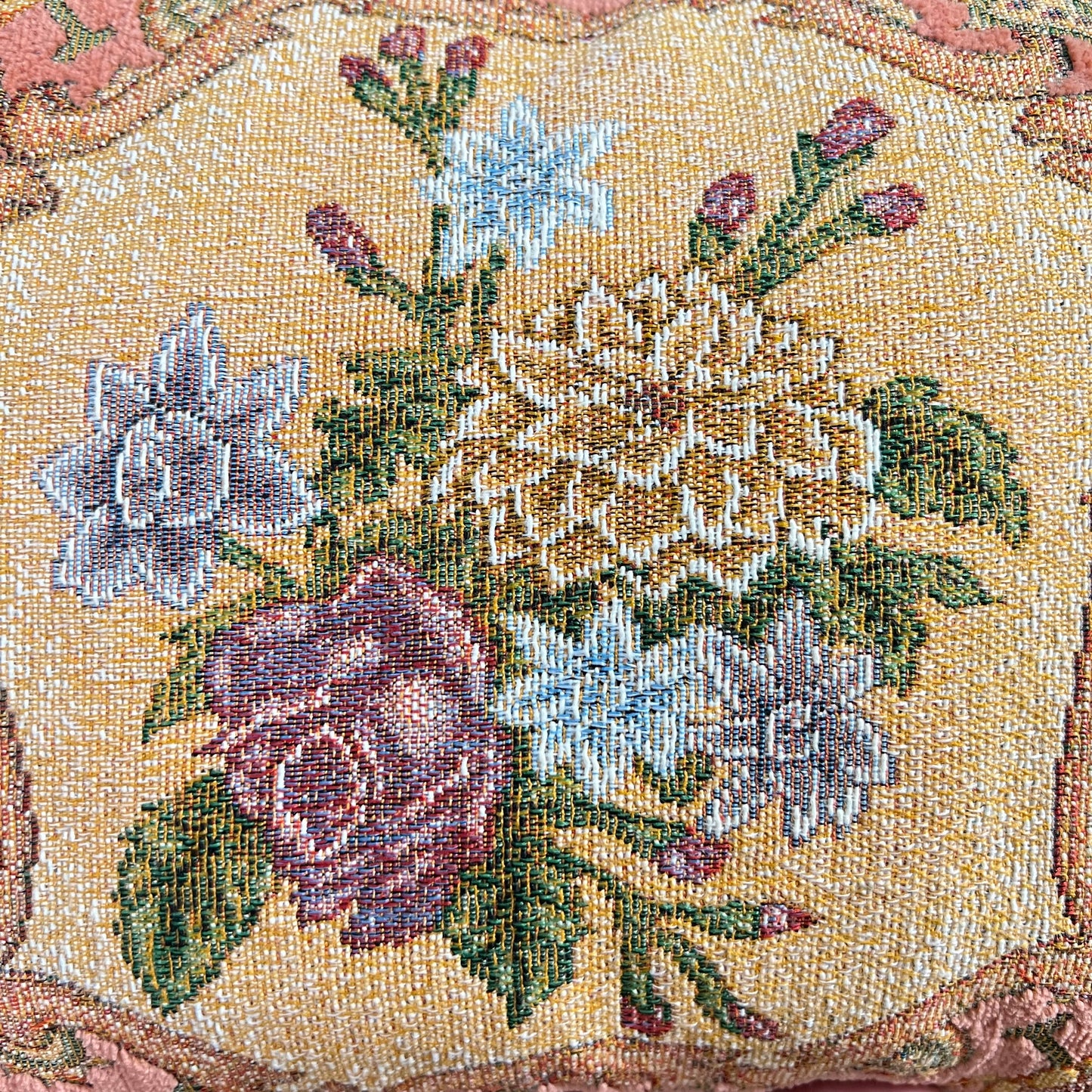 Beautiful Vintage Needlepoint Floral Pillow 15x9.5