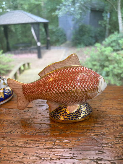 Gorgeous Royal Crown Derby Imari Golden Carp fish!