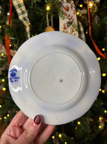 Gorgeous Flow Blue Johnson Bros. holland pattern plates pair!