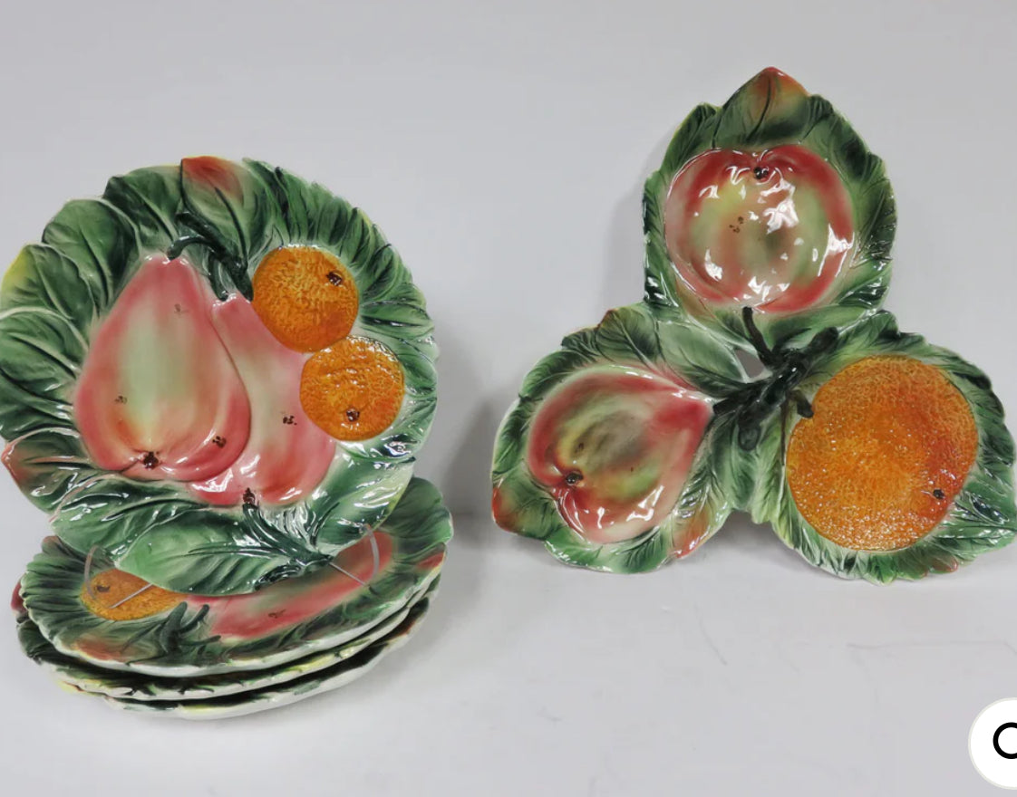 Set of 5, majolica style plates and server made in Italy – Lillian Grey