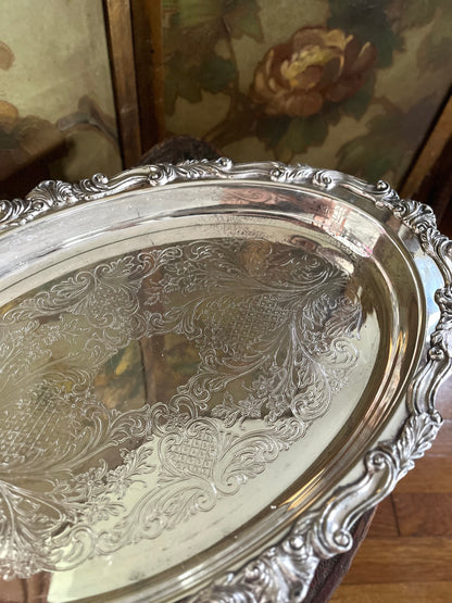 ⚜️Reserved Live 09/22 Gorgeous Rococo Sheffield Silverplate Tray