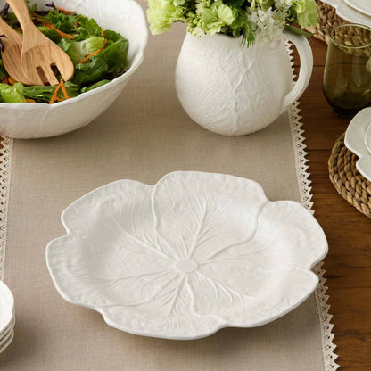 White Cabbage Ceramic Charger Plate | 13”D