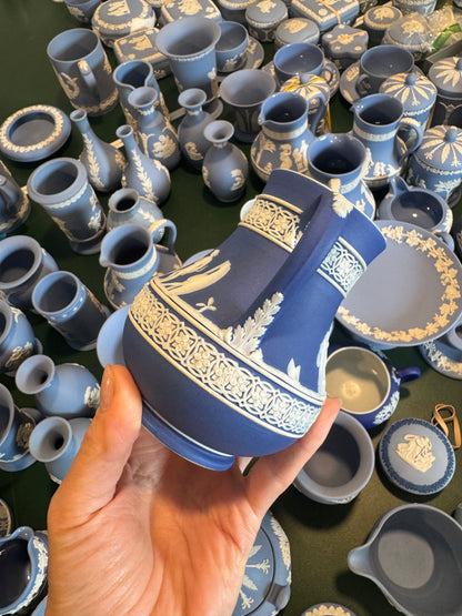 Reserved royal blue antique pitcher 4.5”