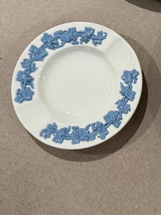 Reserved white blue white queensware dish
