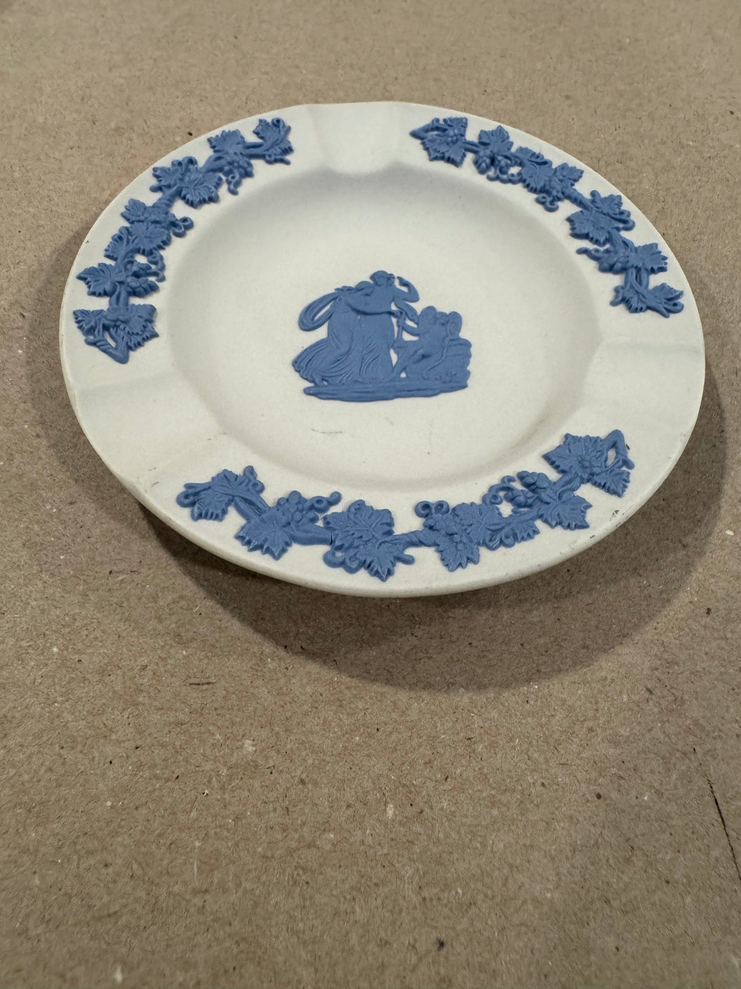 Wedgwood white and blue ashtray 4.5”