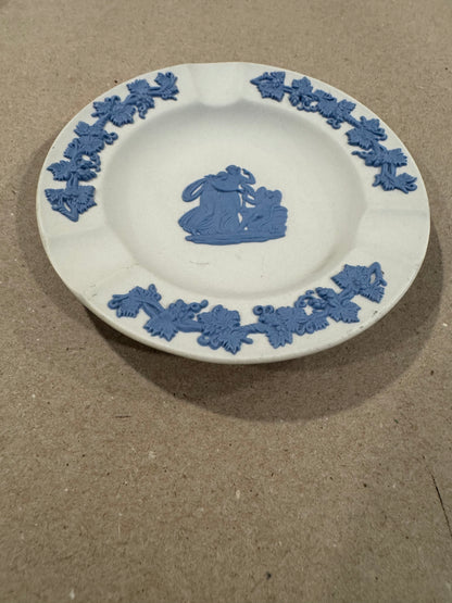 Wedgwood white and blue ashtray 4.5”