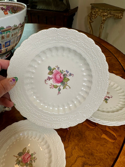 Vintage Copeland Spode “Billingsley Rose” 5-Piece Place Setting, Service for 4 | Jewel Embossed English Floral China