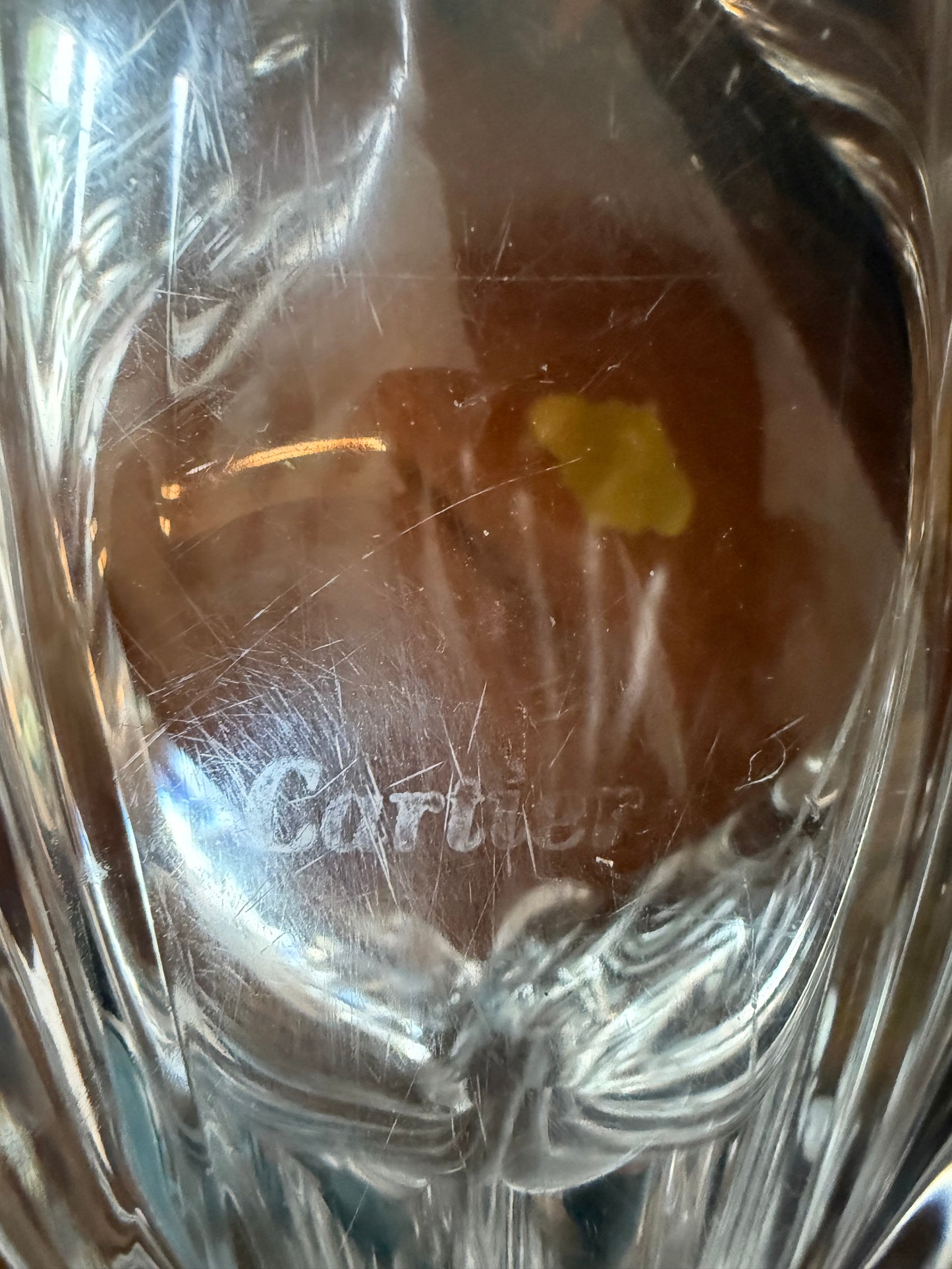 Rare Vintage Signed Cartier Italian Murano Hand Blown Glass 10” Shell Bowl