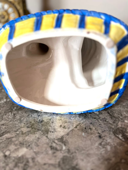 Fantastic Large Italian Hand Painted Poodle On Pillow