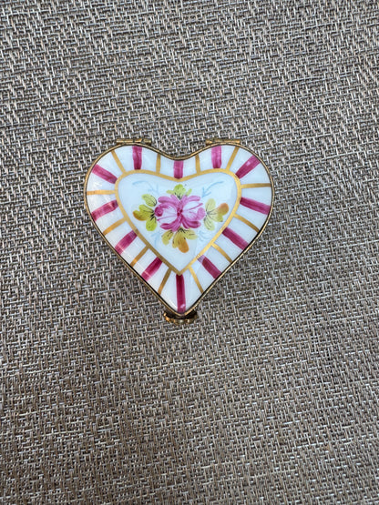 Authentic Limoges Hand-Painted Heart Trinket Box 🇫🇷
