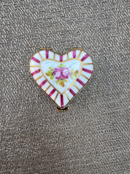 Authentic Limoges Hand-Painted Heart Trinket Box 🇫🇷
