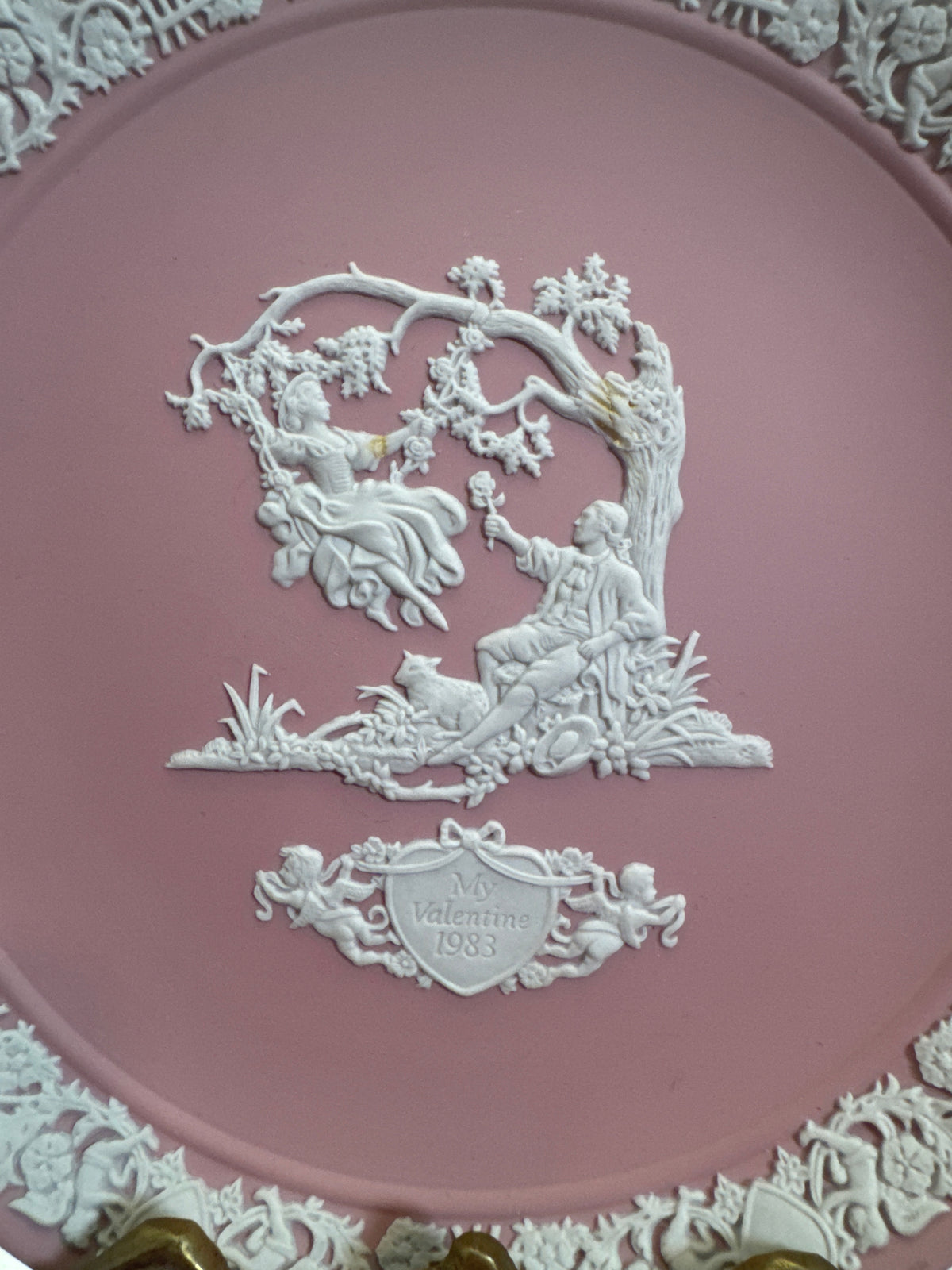 Wedgwood white pink My Valentine plate 1983