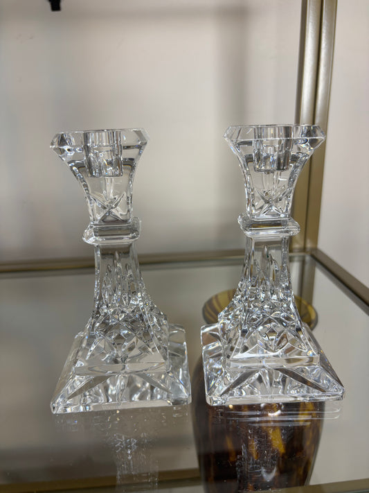 Stunning Waterford Lismore candleholders pair in original box!