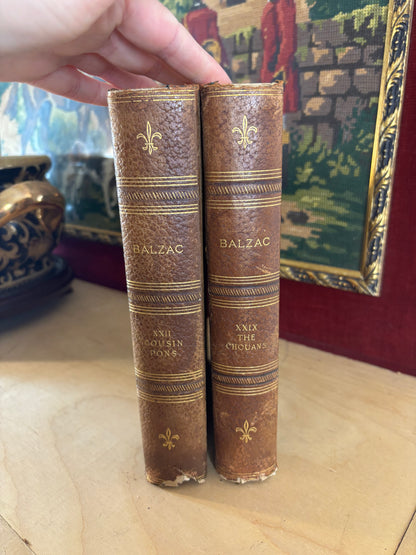 Antique 1901 Balzac books pair!