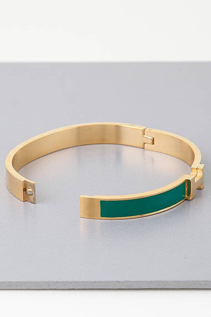 Bright H Cuff Bracelet BDBA327: Gold navy