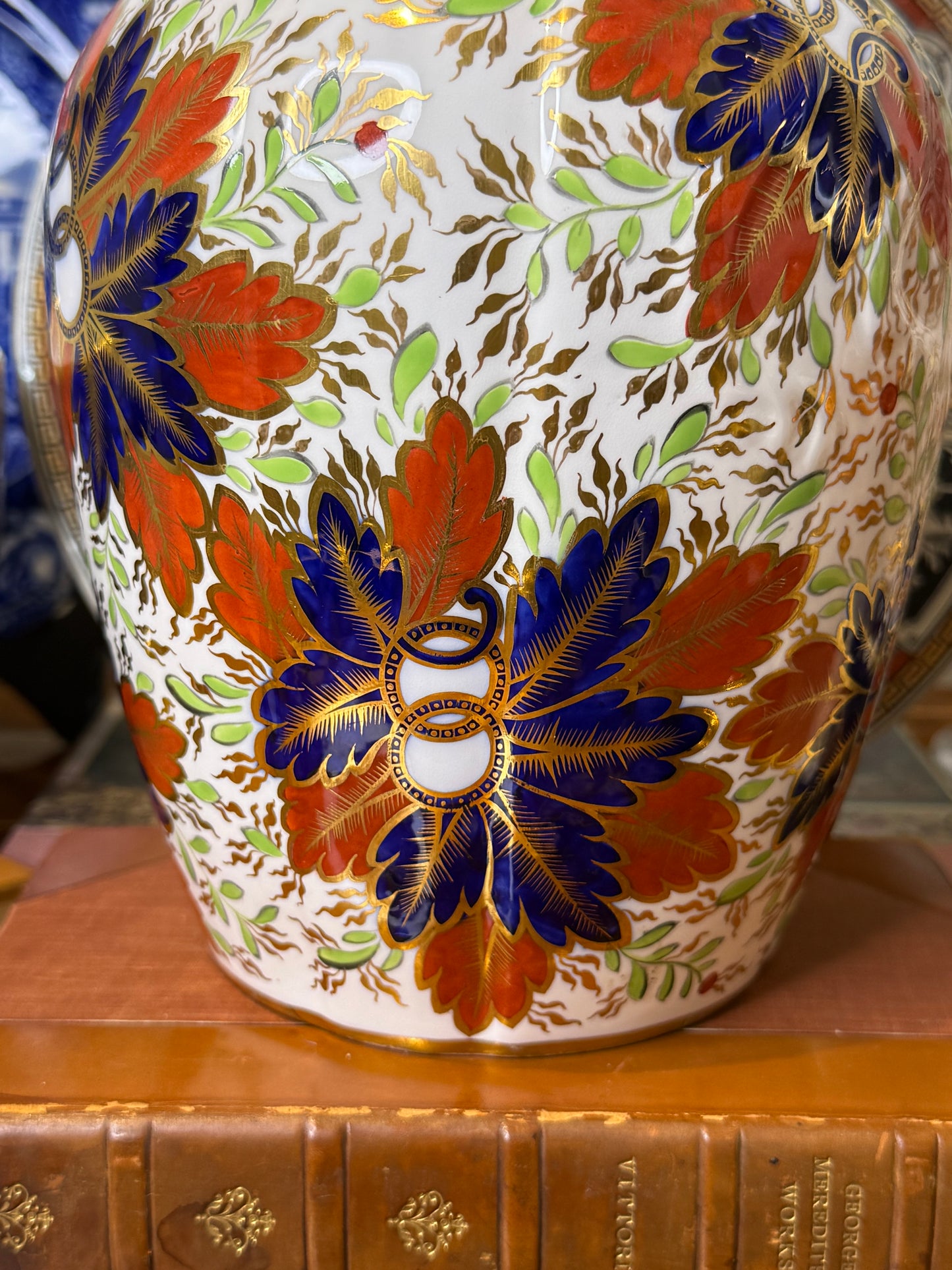 Antique Copeland Spode “Imari Style” Porcelain Vase | England | Hand-Decorated Gilt Floral Vase | 10.5”H | Restored