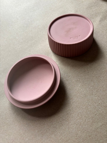 Cream pink Wedgwood ornate round box