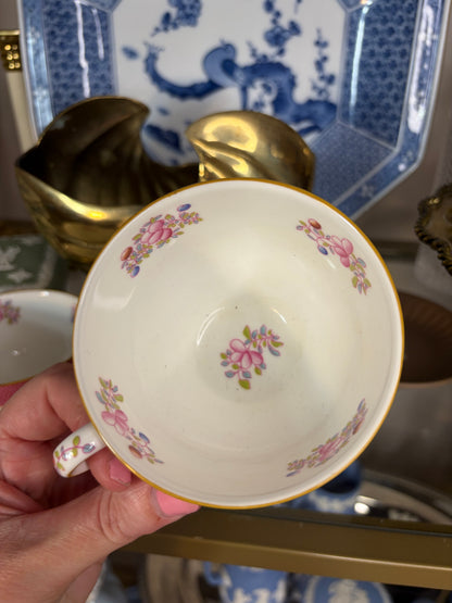 Minton Pink Cockatrice teacups pair!