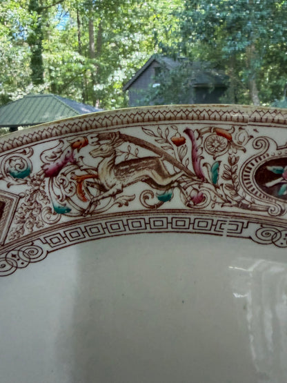 Stunning antique Hope and Carter Borgia deer platter! Circa 1860-1880