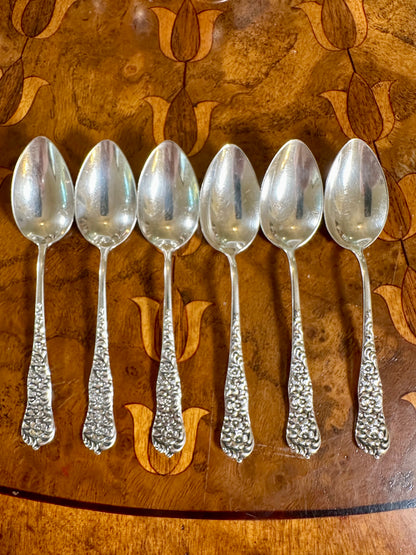 Antique Dominick & Haff Rococo Sterling Silver Spoons, Set of 6 | c. 1888