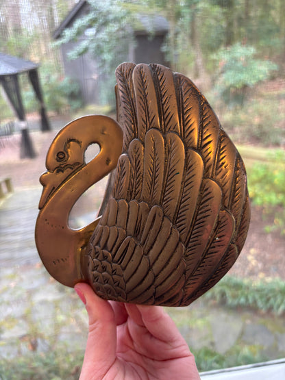 Beautiful brass swan decor!