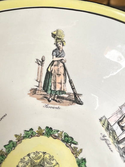 Live 09/01 Early Mottahedeh Criel Series “Cris de Paris” French Street Vendor Large Porcelain Bowl - Made In Italy
