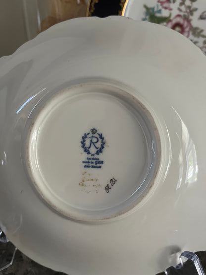 Elegant Rosenthal Echt-Kobalt Pierced Handle Dessert Dish | Cobalt & Gold Floral Porcelain | West Germany