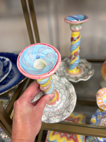 Mackenzie-Childs matching candlesticks pair!