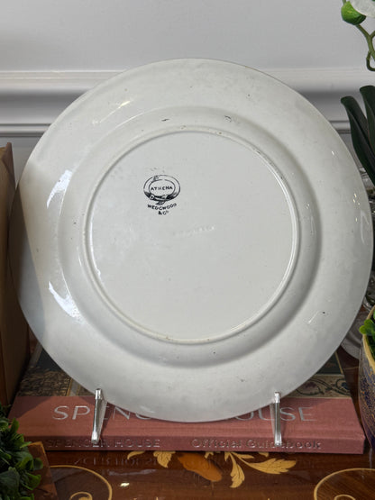 RESERVED - CASEY - Antique Wedgwood Athena Dinner Plate | Aesthetic Movement Transferware | England | 10”