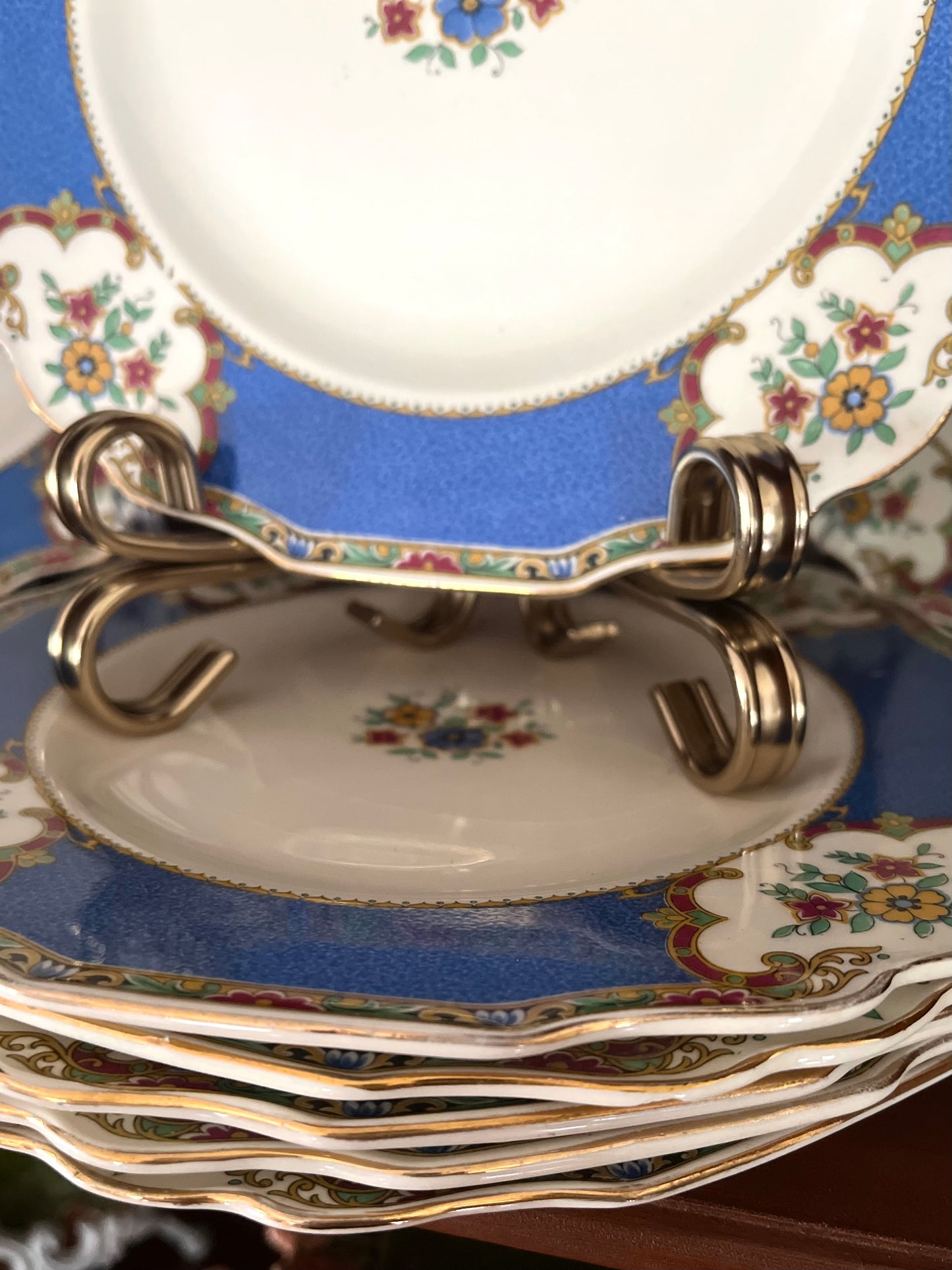 Live 06/09 Stunning Set Of 8 Staffordshire Cobalt Dinner Plates - Myott & Sons