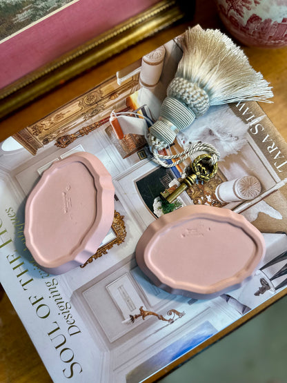 Classic Wedgwood Jasperware Pink Oval Pin Tray/Trinket Dish, England, 4.5”