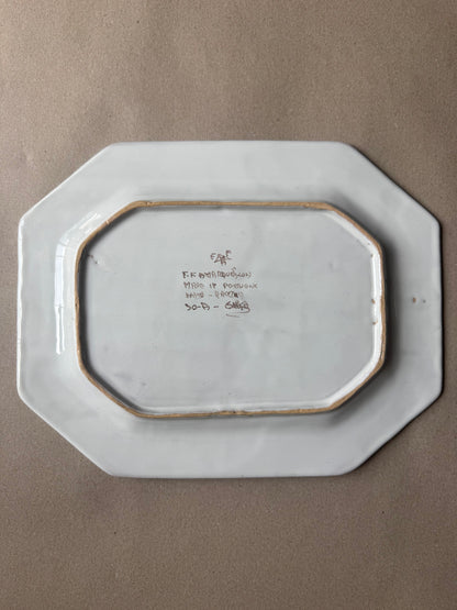 Large Hand-Painted Portuguese Ceramic Serving Platter | F.F.A. Marques, Portugal