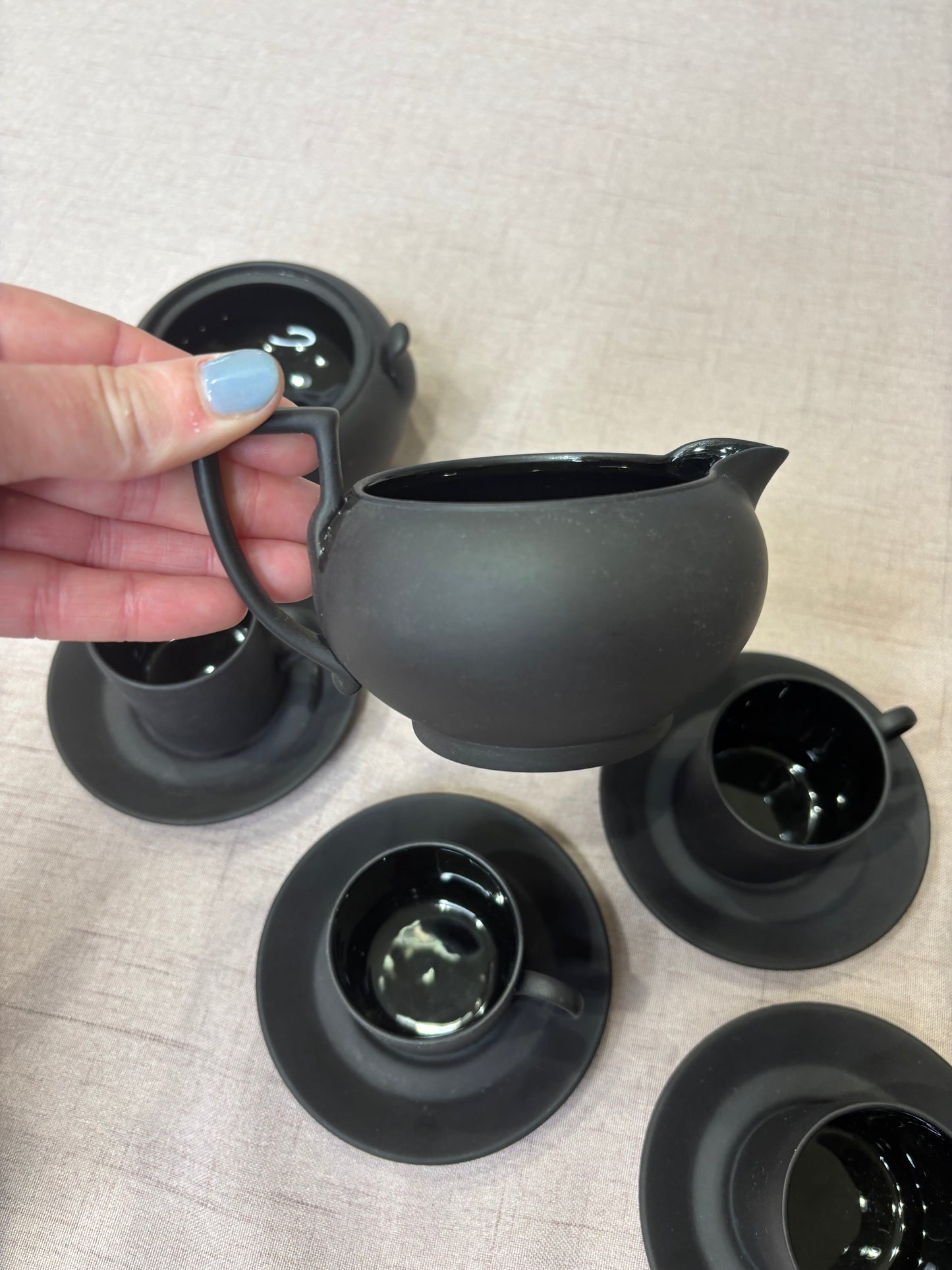 Stunning Wedgwood Basalt Tea Set!