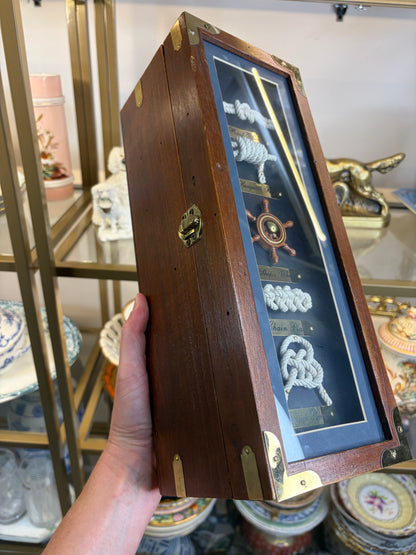 Lovely nautical wooden wine box display holder!