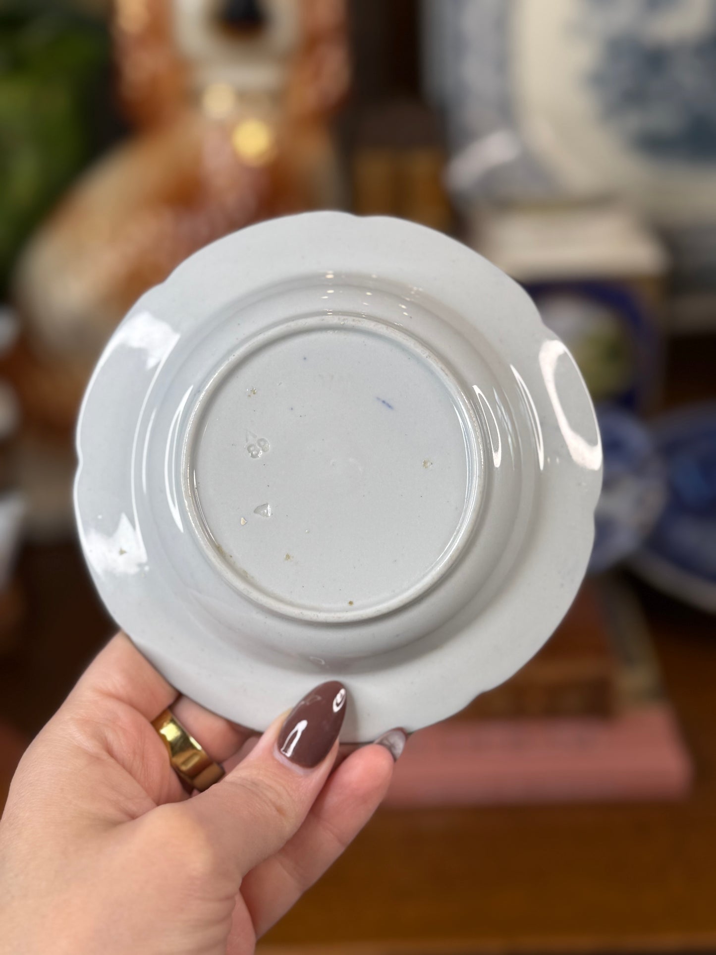 Antique 1815Copeland Spode Pattern 3702 Footed Pedestal Bowl | New Stone China Chinoiserie | Blue, White & Gilt
