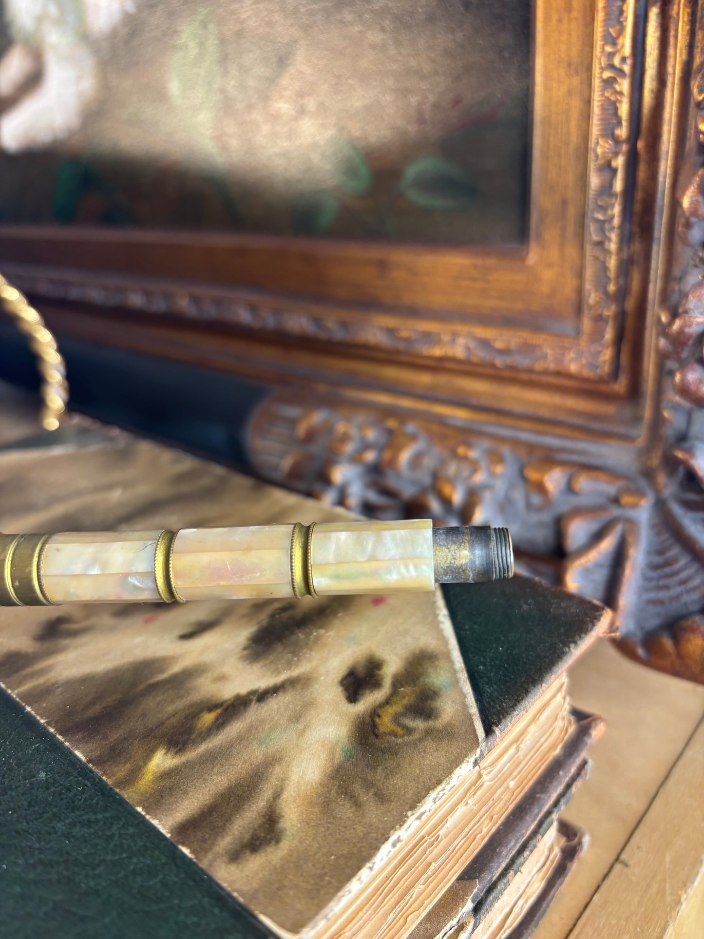 Antique French Paris Opera glasses with mother of pearl and handle! As is!