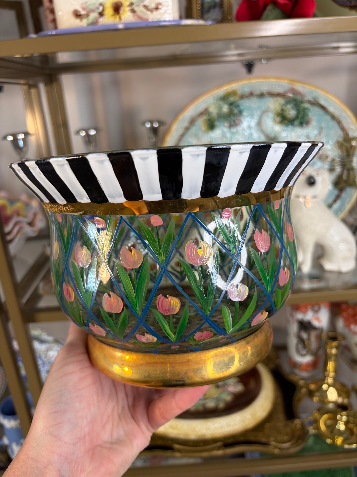 Vintage Mackenzie Childs handpainted vase!