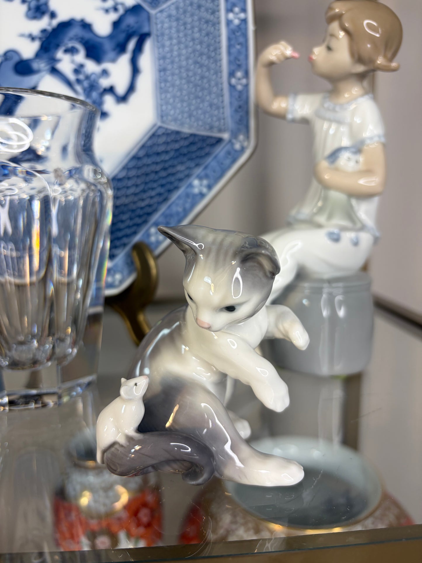 Lladro cat and mouse figurine!