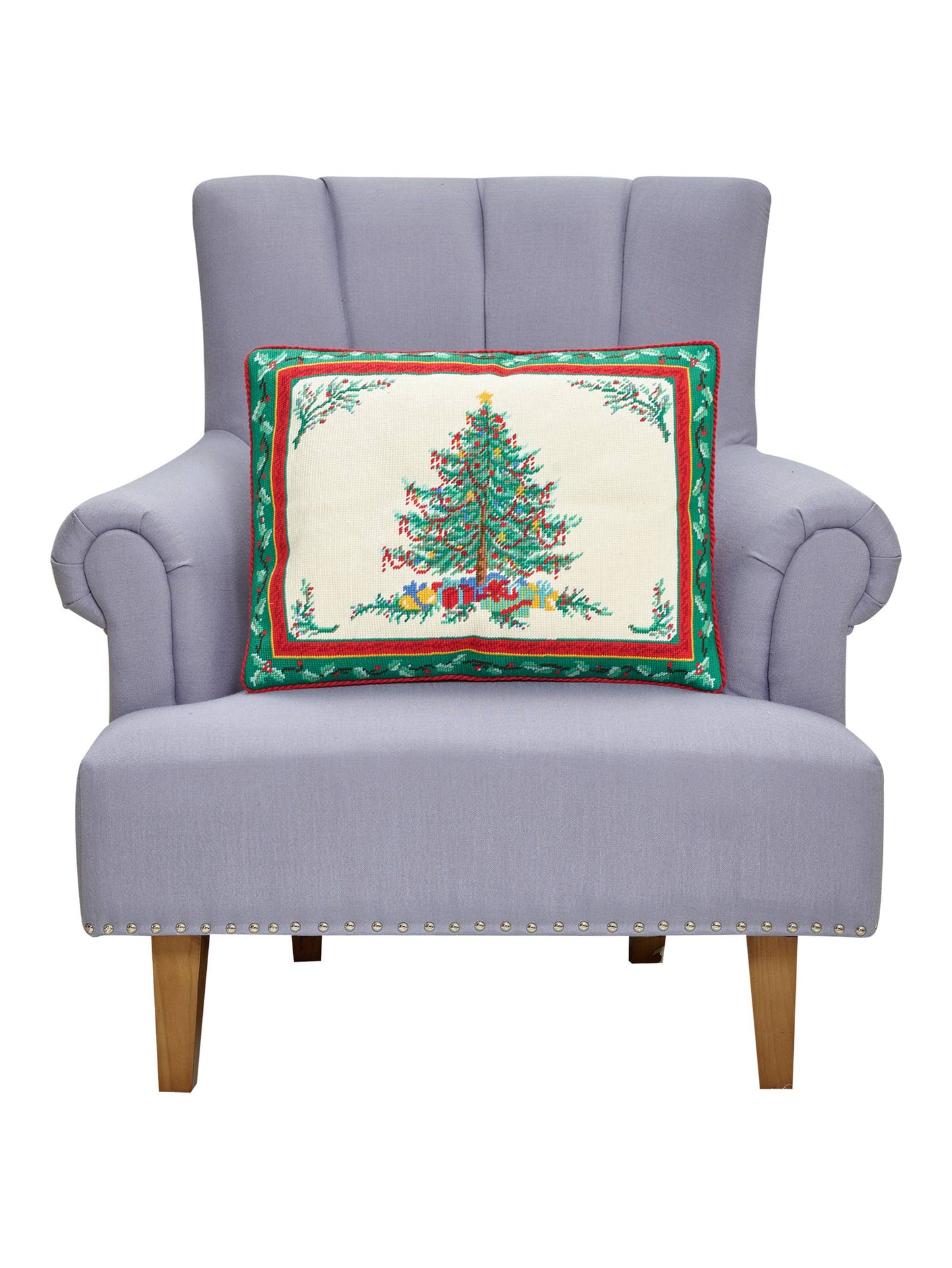 Classic Christmas Embroidered Pillow - Sally Eckman Roberts