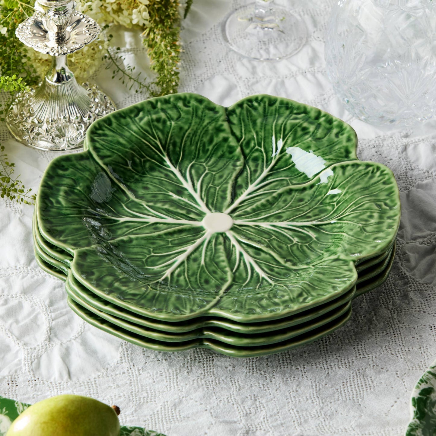 Green Cabbage Ceramic Dinner Plate | 11in