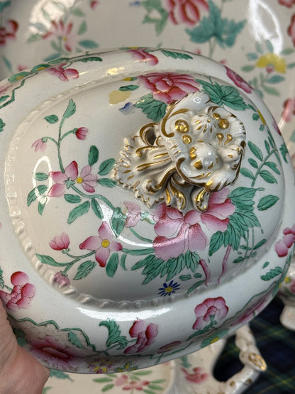 Antique Hicks & Meigh Stone China 6-Piece Tureen & Platter Serving Set | English Staffordshire | Circa 1820