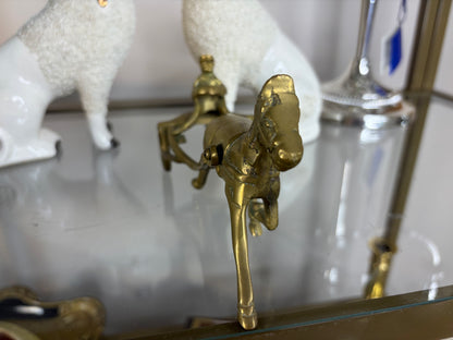 Brass horse jockey and horse figurine!