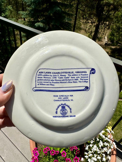 Old English Staffordshire Ware Virginia Historical Blue Transferware Plates | 2 Designs