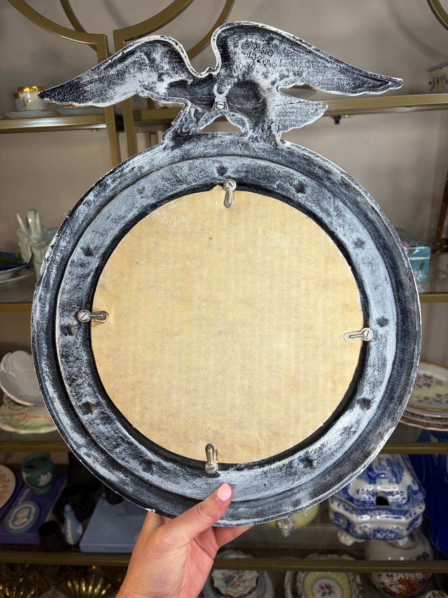 Beautiful cast metal painted federal Eagle mirror!
